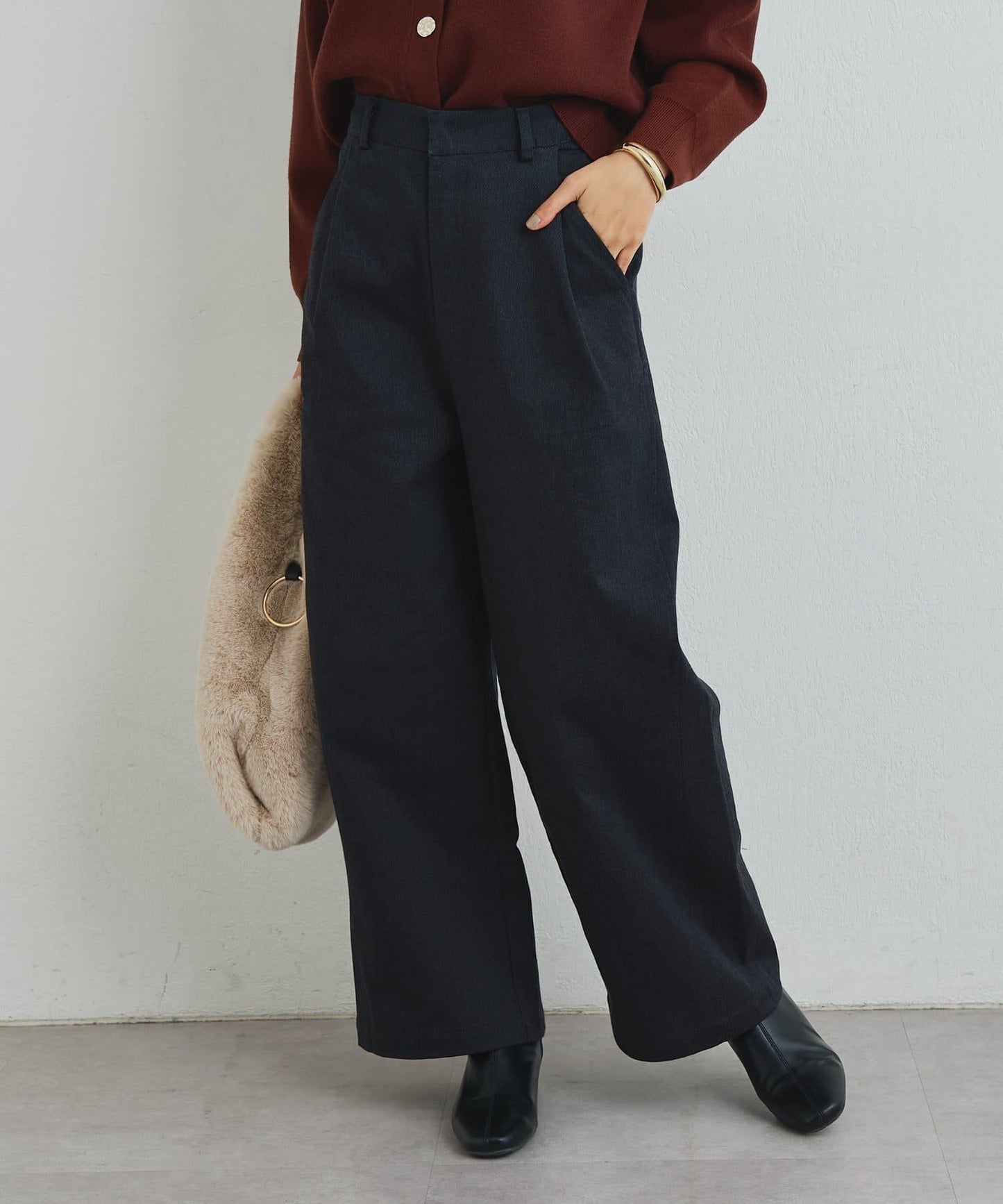 日常百搭加絨牛仔褲