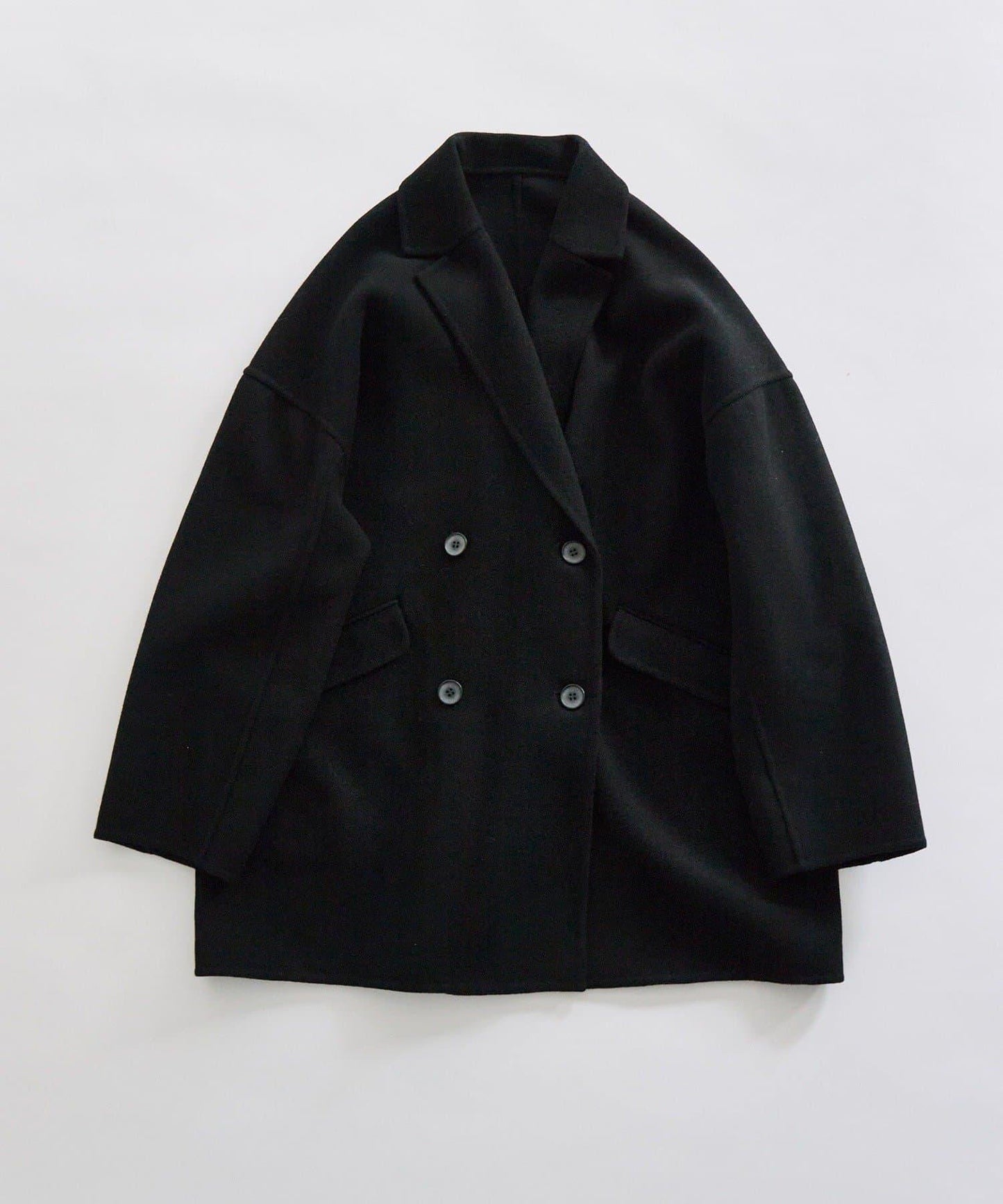 手工風羊毛混紡西裝大衣