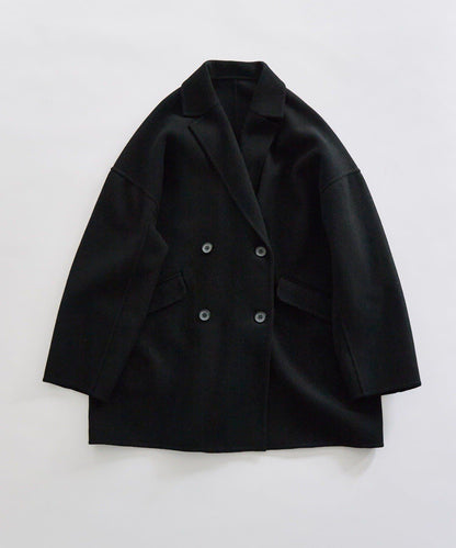 手工風羊毛混紡西裝大衣