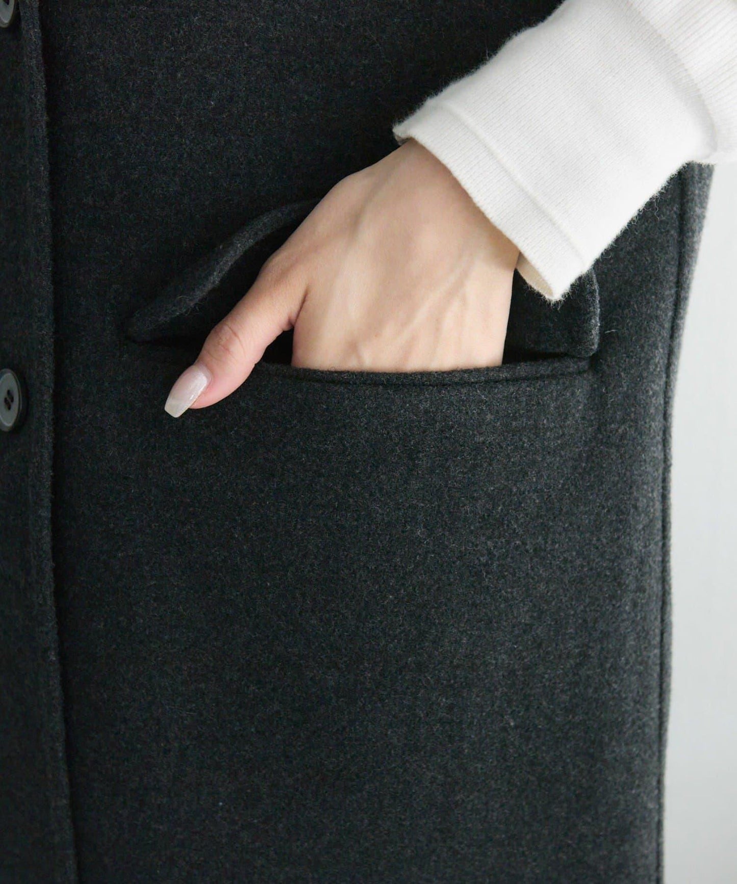 手工風羊毛混紡馬甲背心