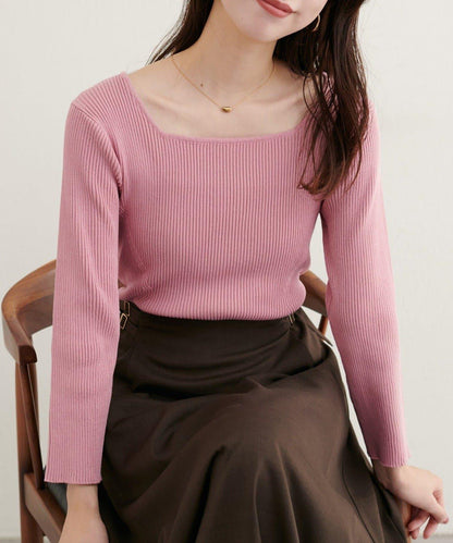 【natural couture】前後兩穿七分袖羅紋針織衫