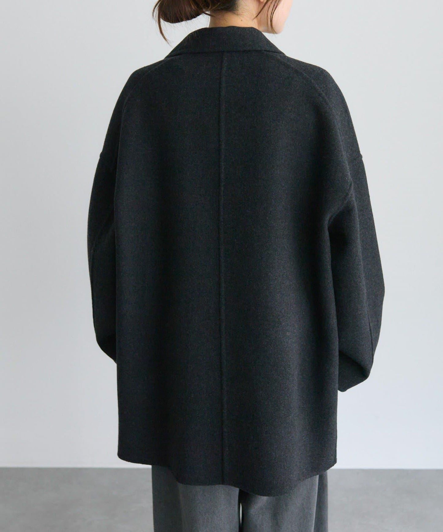 手工風羊毛混紡西裝大衣