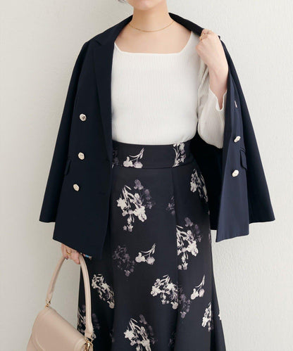 前後兩穿七分袖羅紋針織衫