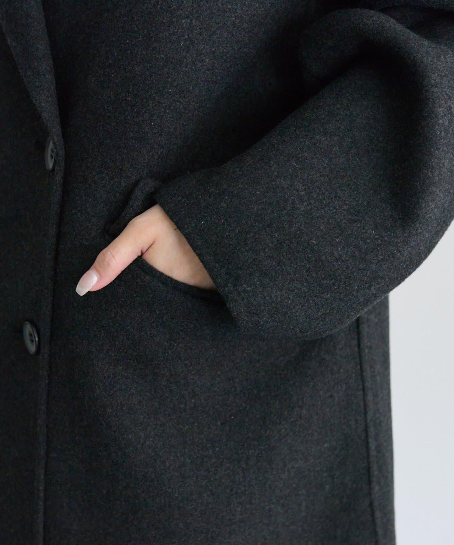 手工風羊毛混紡西裝大衣