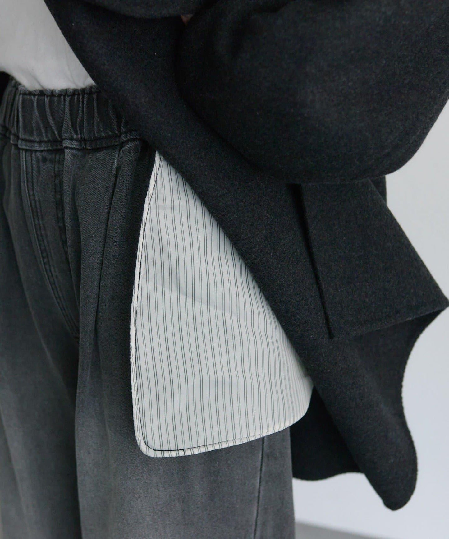 手工風羊毛混紡西裝大衣