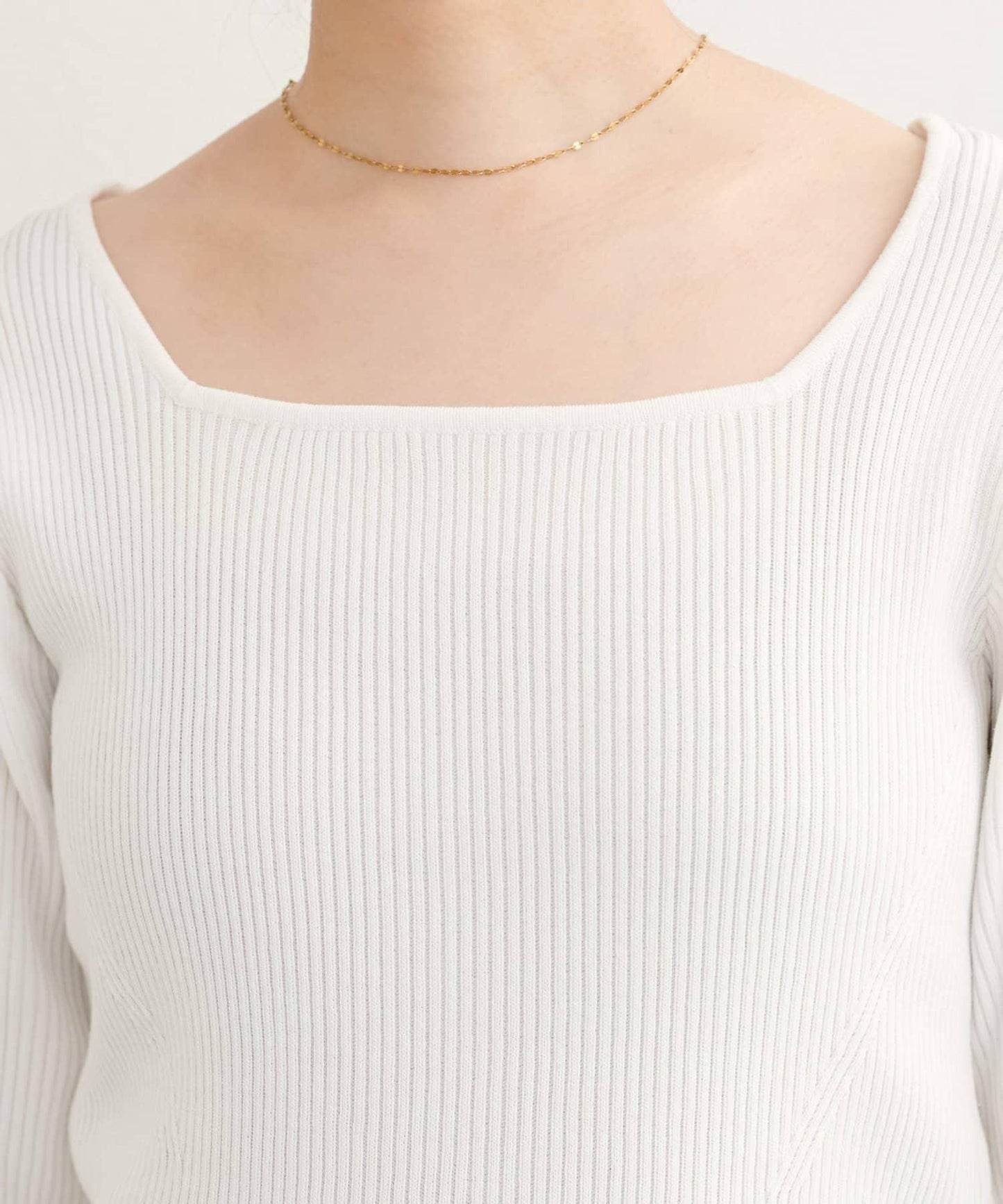 前後兩穿七分袖羅紋針織衫