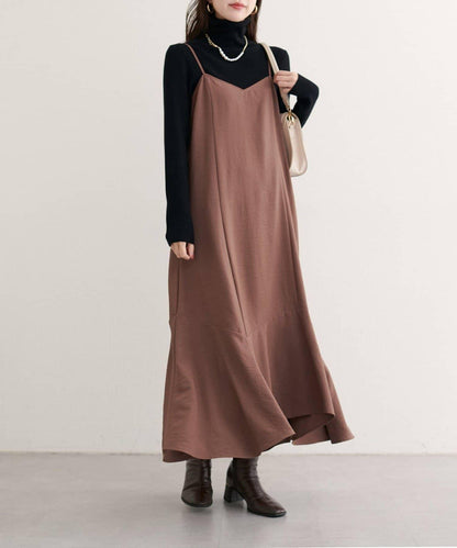 【natural couture】不對稱下襬吊帶連衣裙