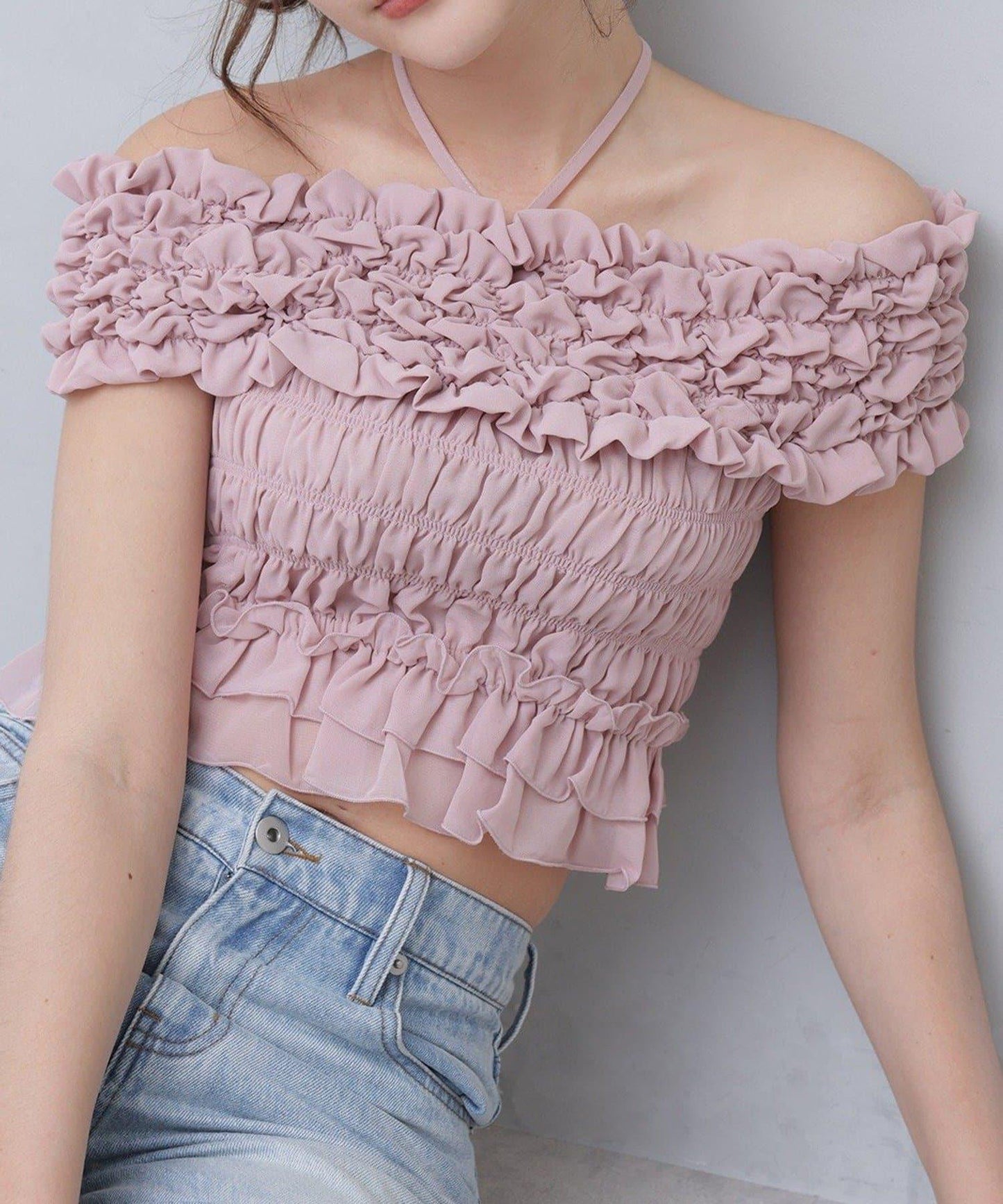 Seemi褶皺吊帶背心