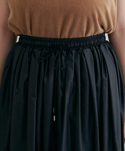 【LARUTA】塗層棉質褶皺半身裙