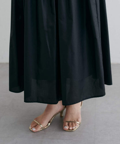 【LARUTA】塗層棉質褶皺半身裙