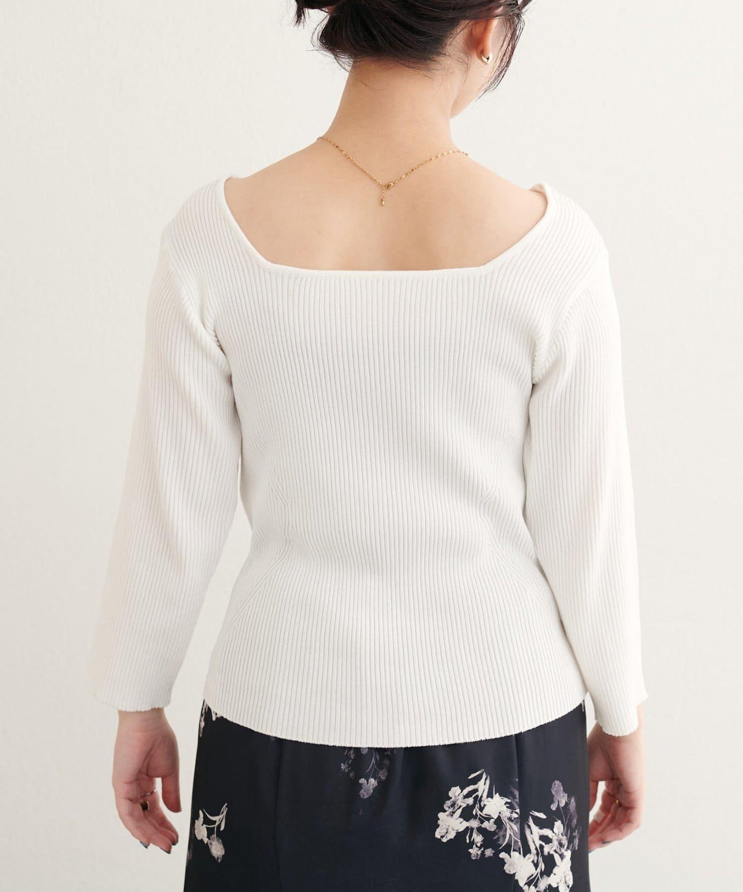 前後兩穿七分袖羅紋針織衫