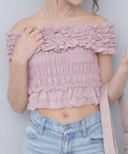 Seemi褶皺吊帶背心