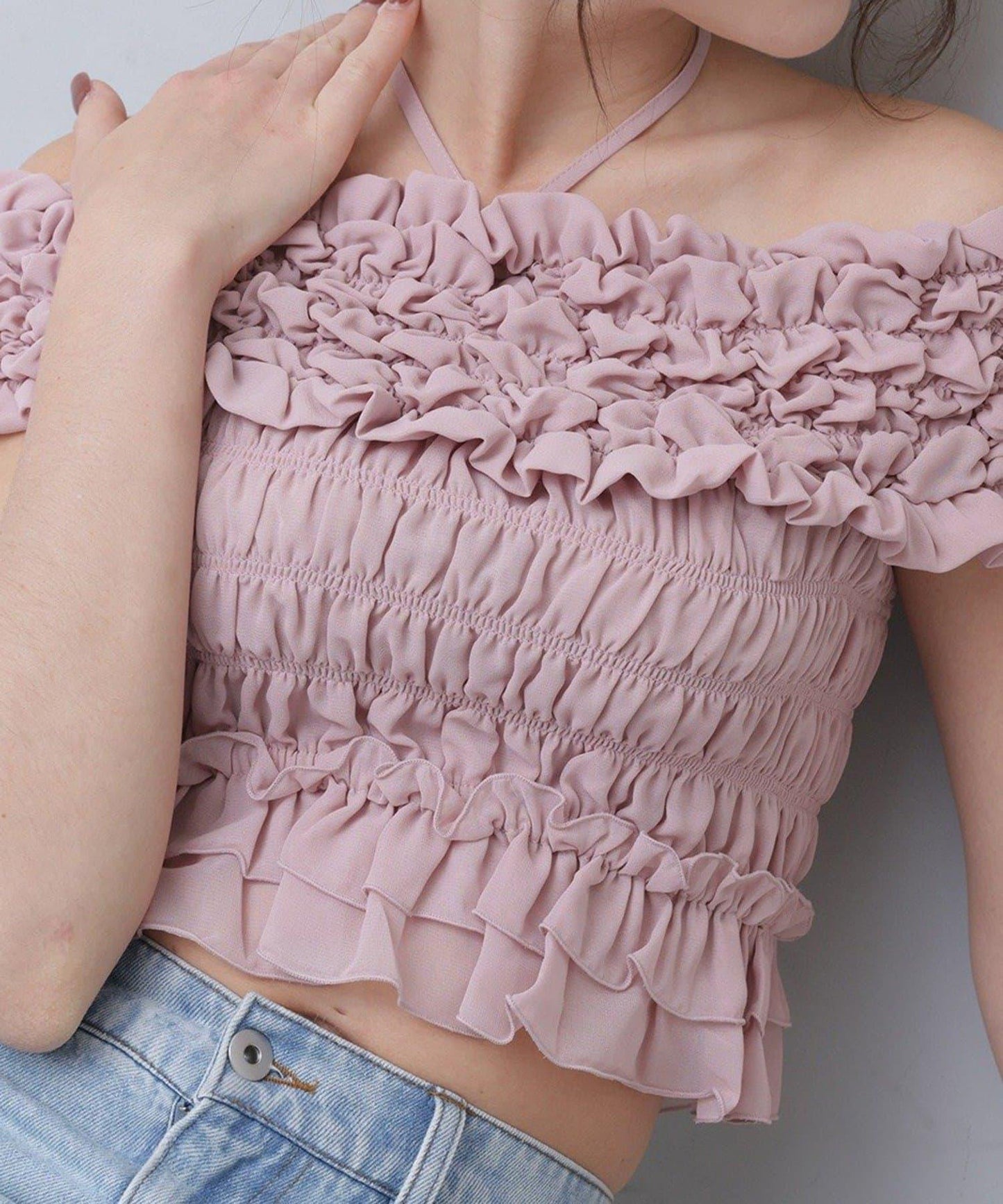 Seemi褶皺吊帶背心