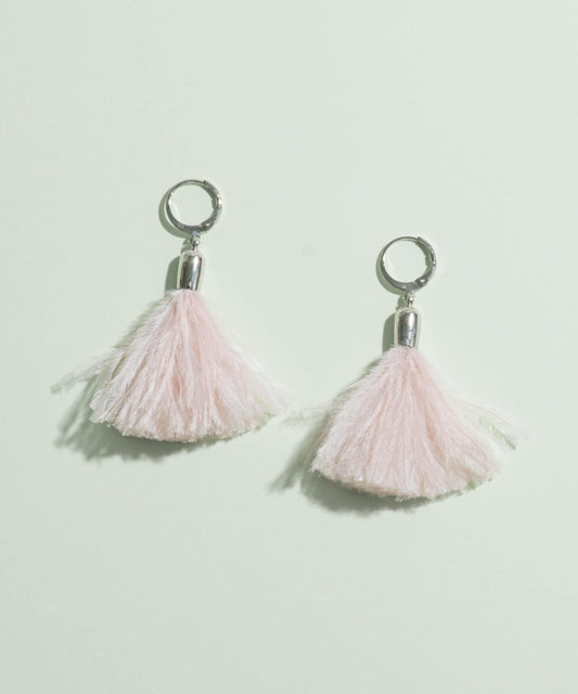 鴕鳥毛流蘇耳環