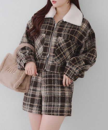 【RMAF】帶毛領拉鍊短款夾克