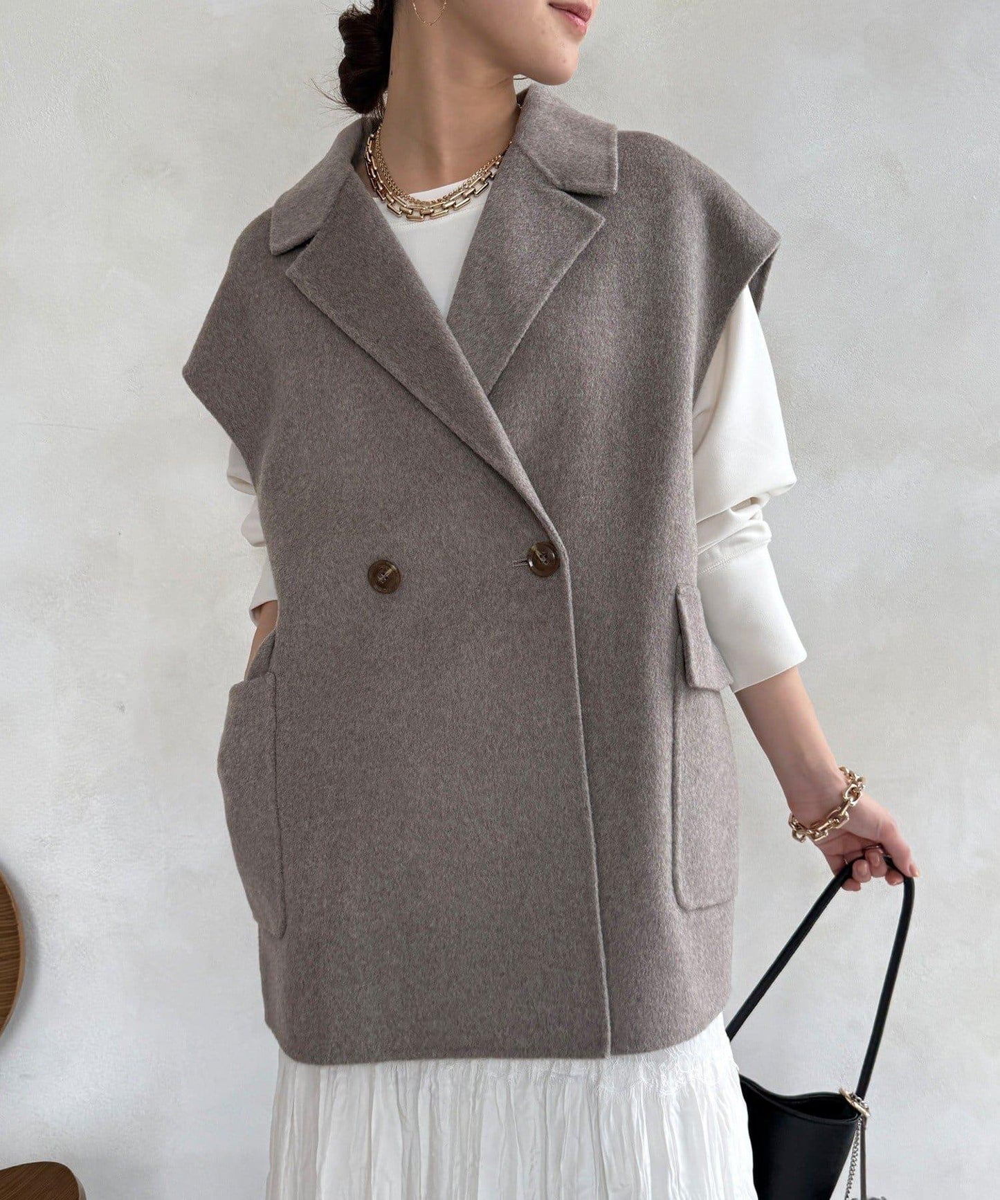 寬鬆版型夾克馬甲