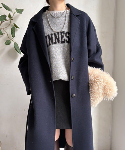 海狸絨長款大衣