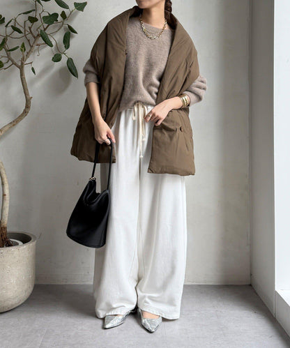 圍巾式仿毛羽絨馬甲