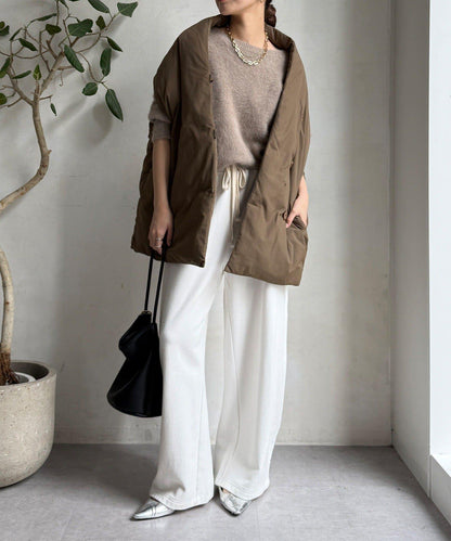 圍巾式仿毛羽絨馬甲