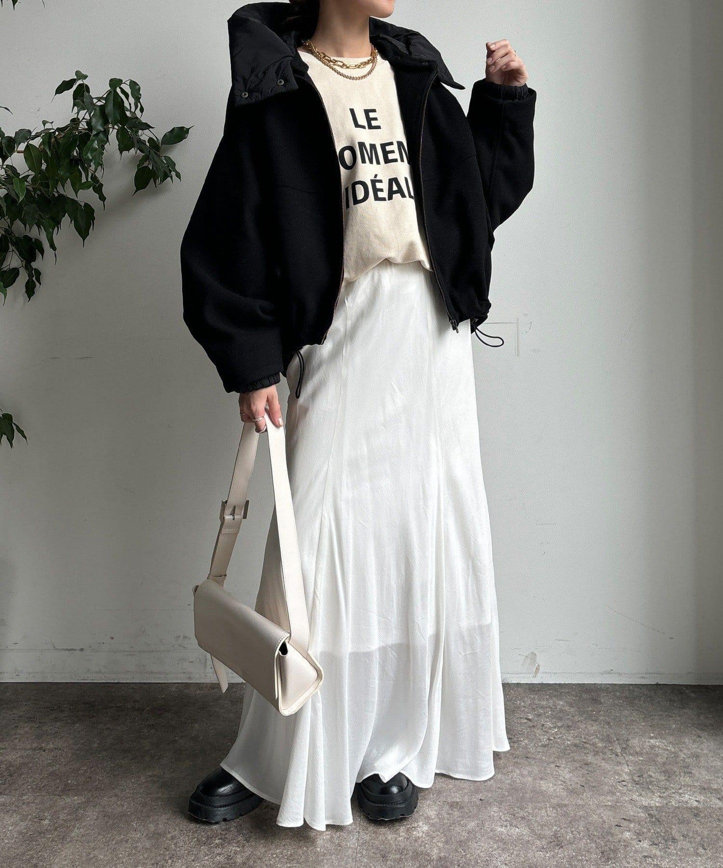 法蘭絨拼接塔夫綢短夾克