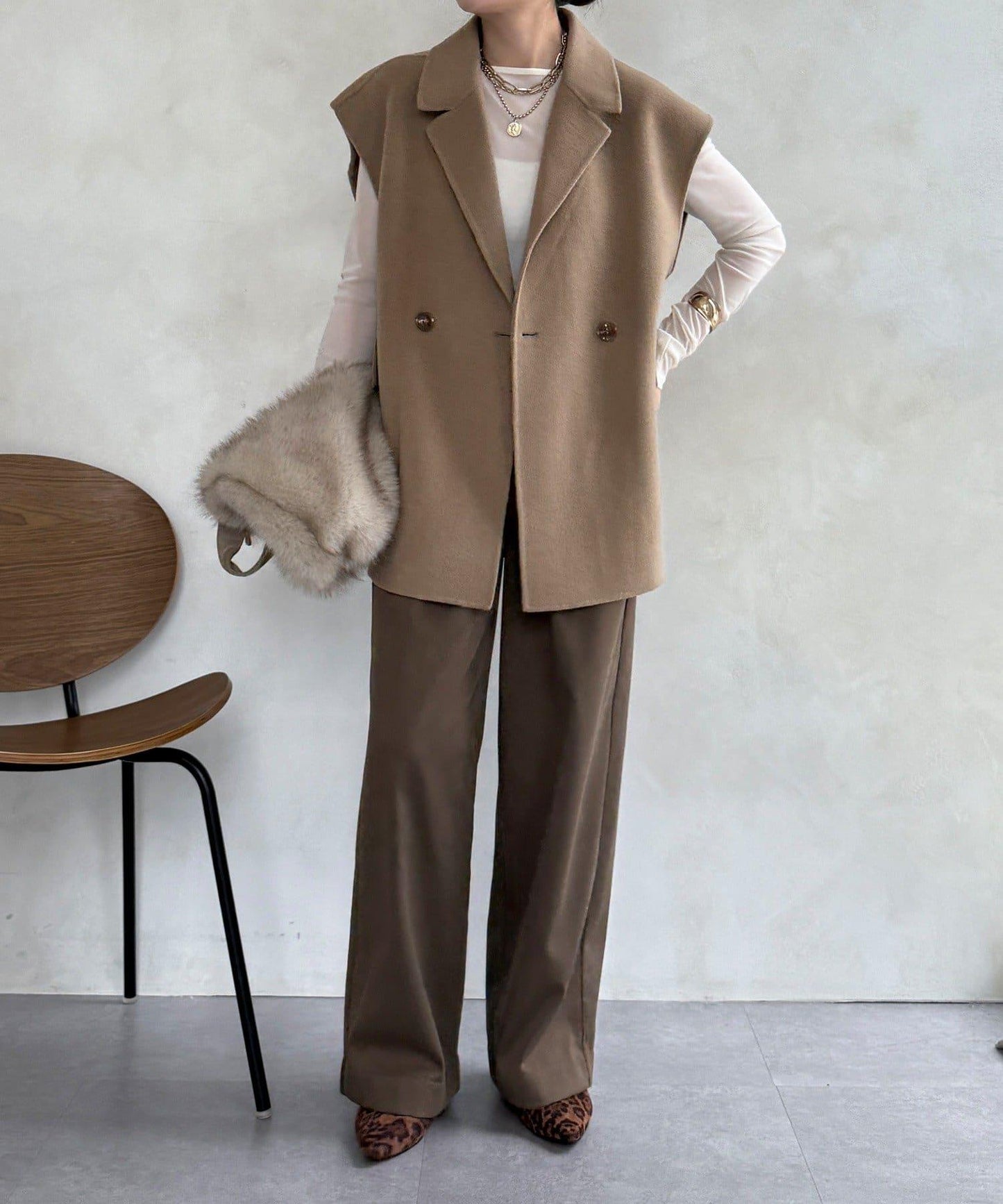 寬鬆版型夾克馬甲