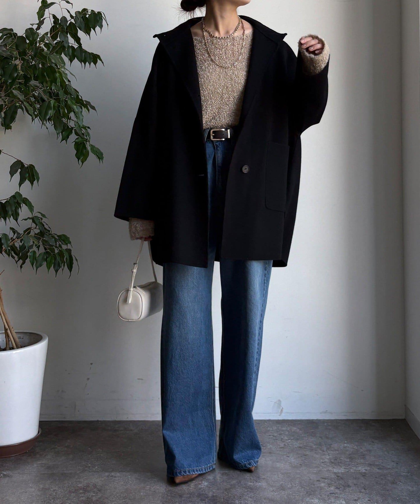 羊毛輕薄雙面立領大衣