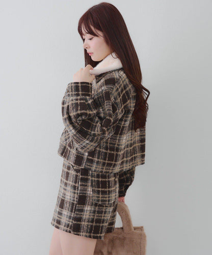 【RMAF】帶毛領拉鍊短款夾克