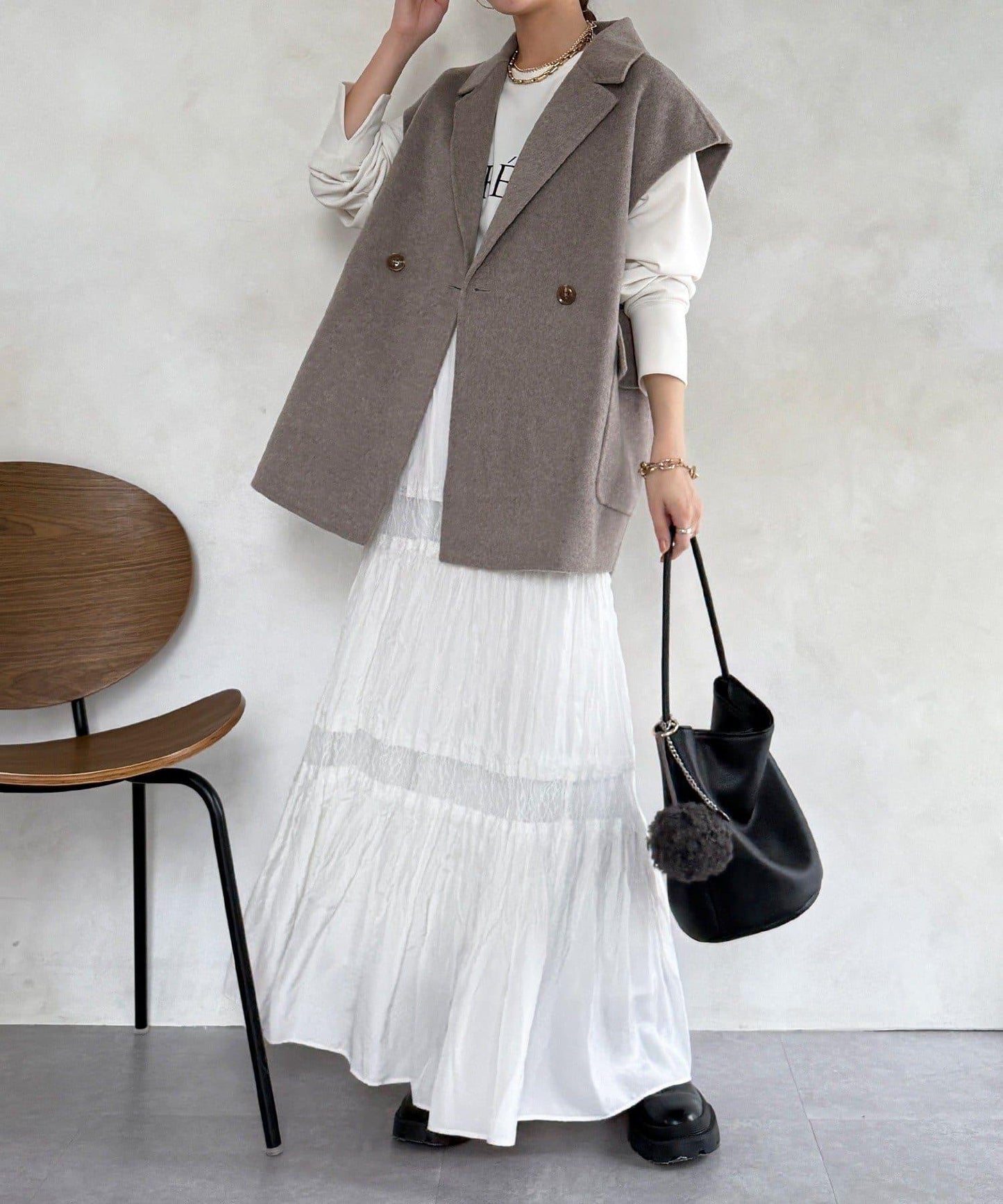 寬鬆版型夾克馬甲