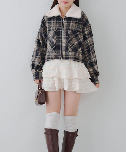 【RMAF】帶毛領拉鍊短款夾克