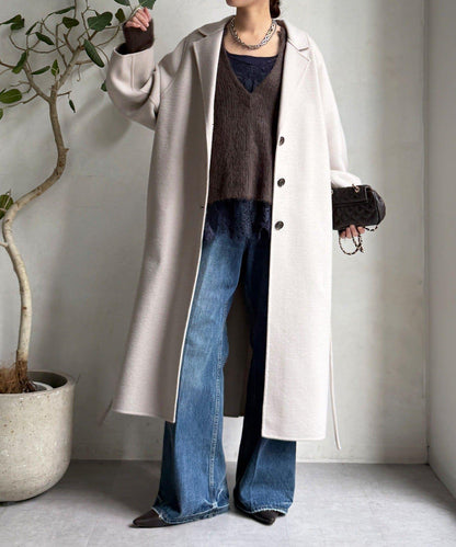 海狸絨長款大衣