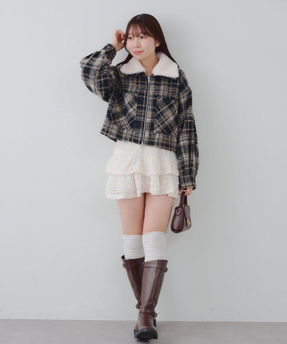 【RMAF】帶毛領拉鍊短款夾克