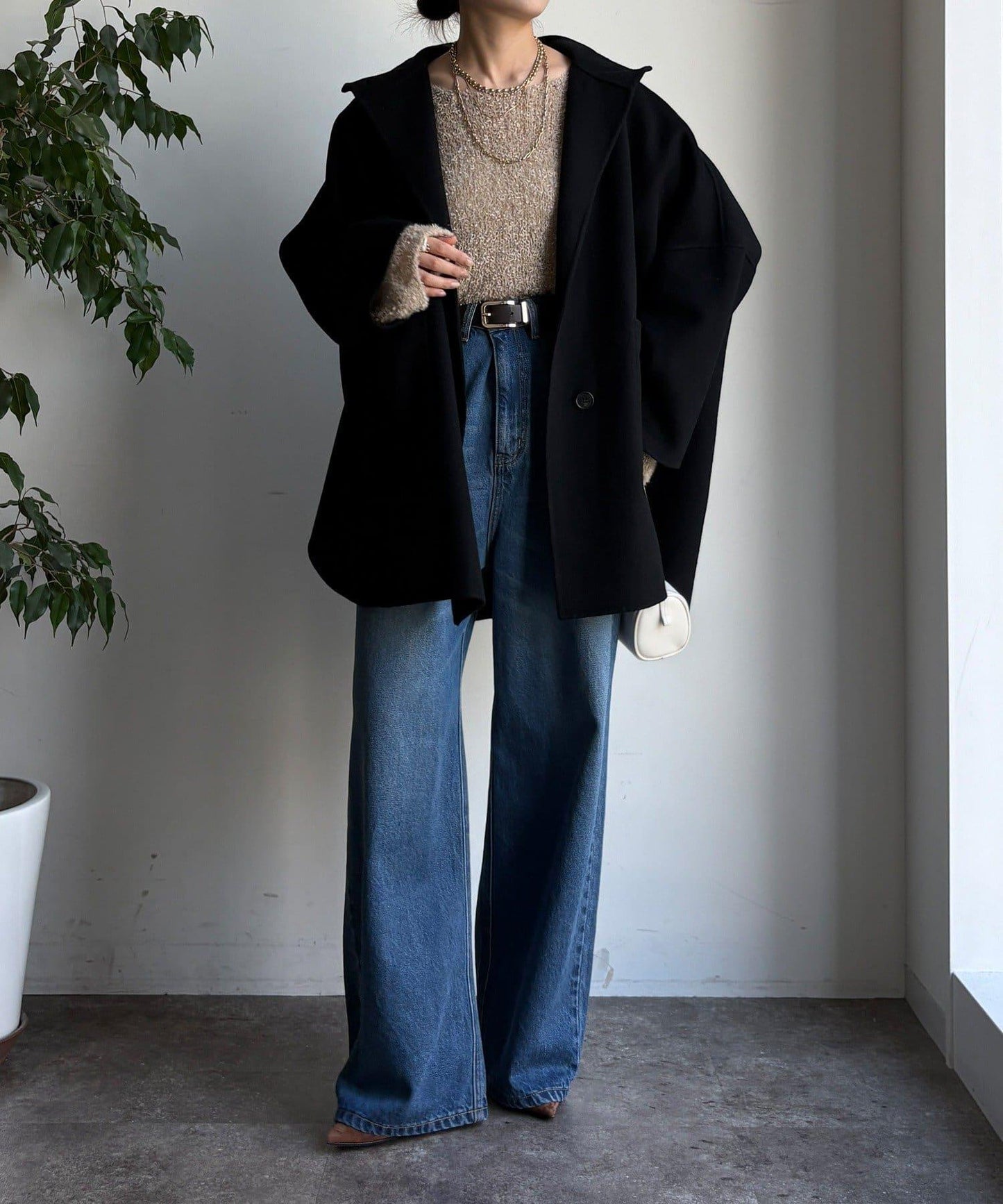 羊毛輕薄雙面立領大衣