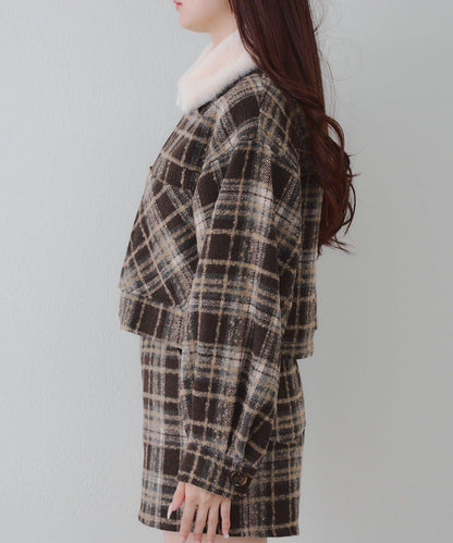 【RMAF】帶毛領拉鍊短款夾克