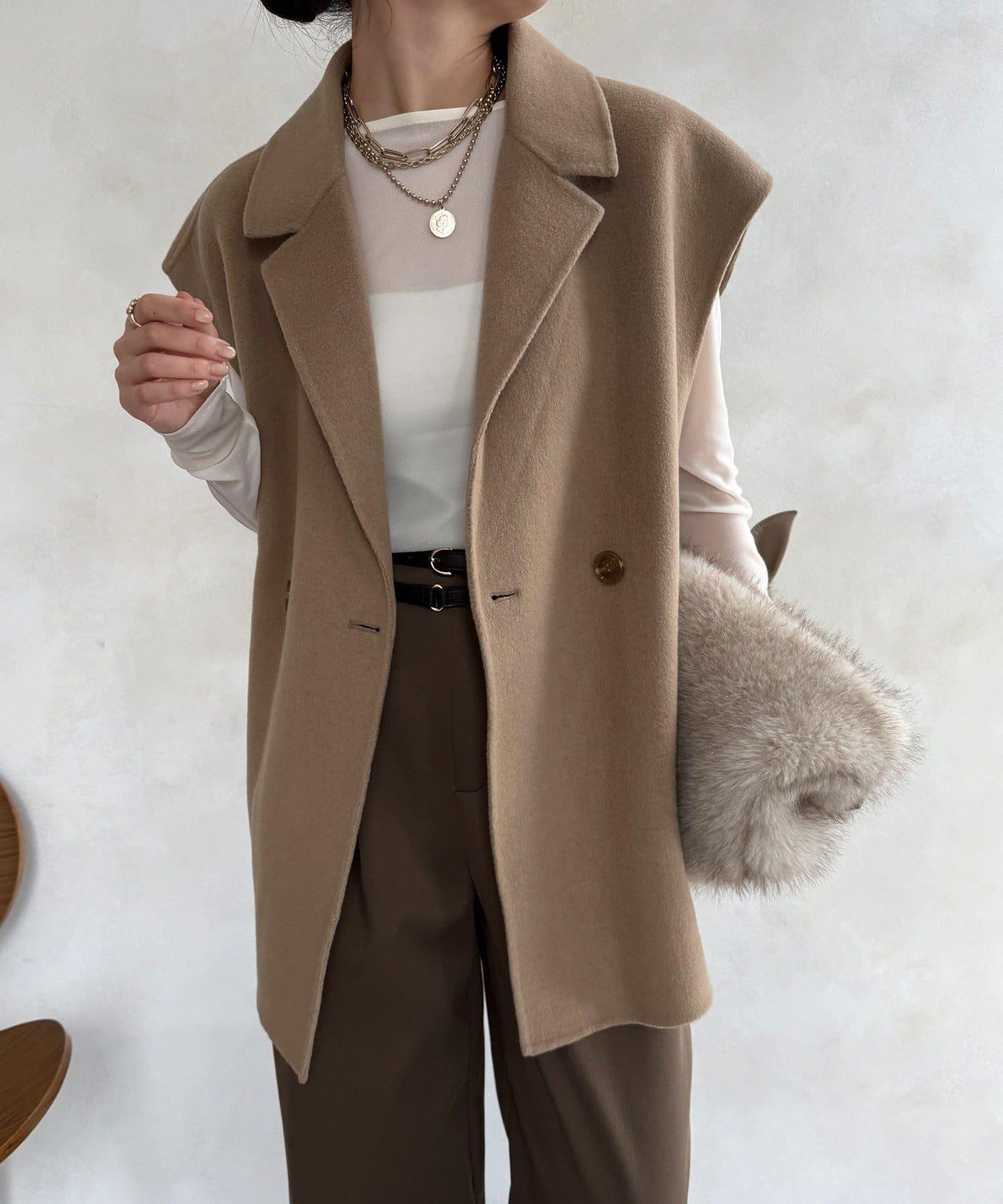 寬鬆版型夾克馬甲