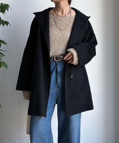 羊毛輕薄雙面立領大衣