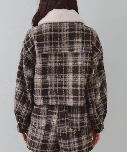 【RMAF】帶毛領拉鍊短款夾克