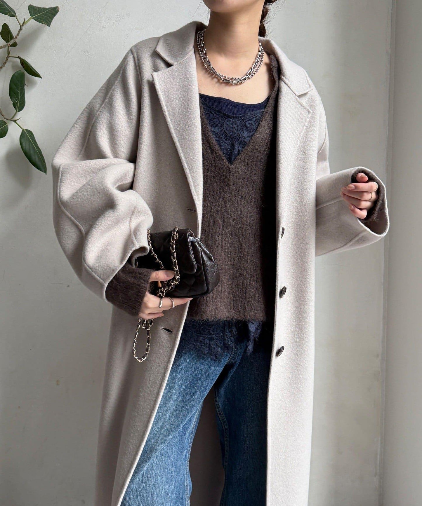 海狸絨長款大衣