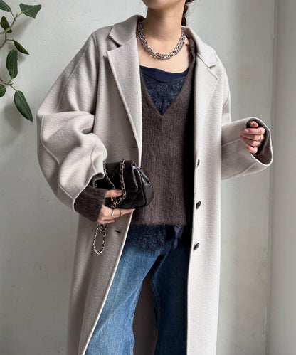 海狸絨長款大衣