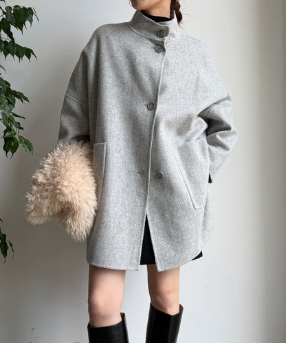 羊毛輕薄雙面立領大衣