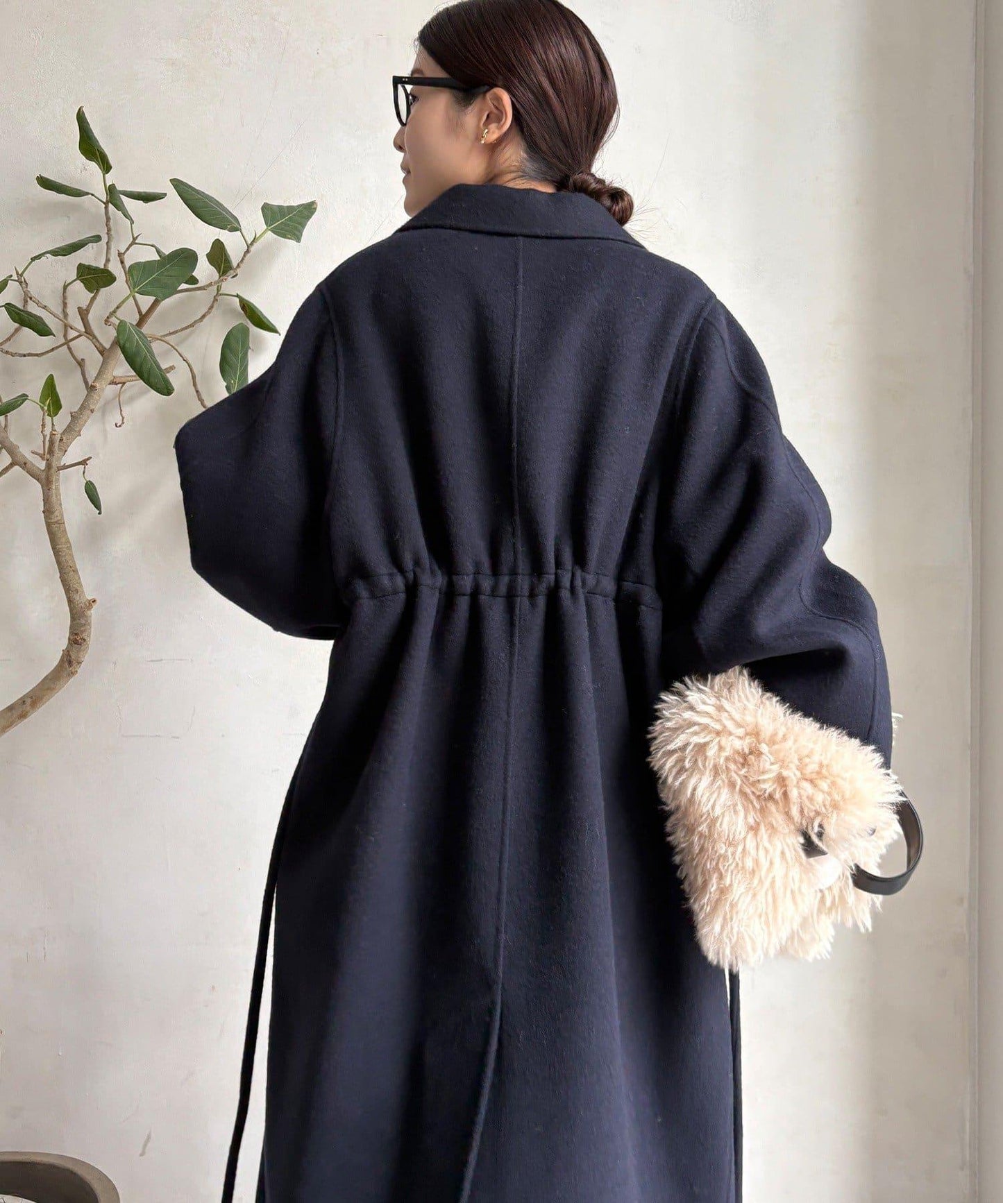 海狸絨長款大衣