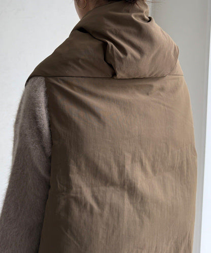 圍巾式仿毛羽絨馬甲