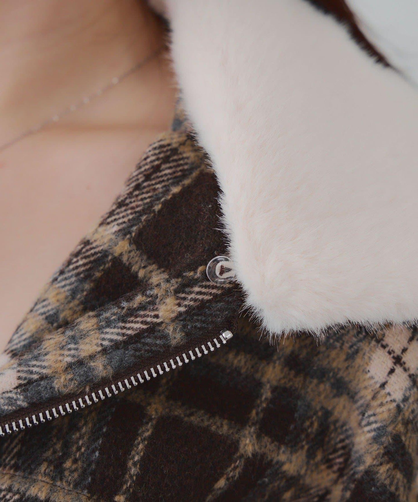 【RMAF】帶毛領拉鍊短款夾克