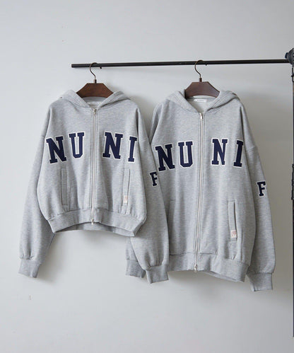 【NUNIFE】【可選兩種長度！】加絨印花連帽衛衣