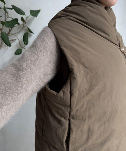 圍巾式仿毛羽絨馬甲