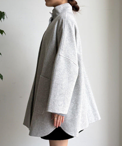 羊毛輕薄雙面立領大衣