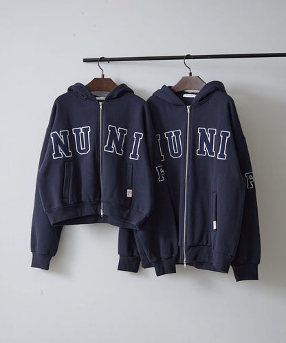 【NUNIFE】【可選兩種長度！】加絨印花連帽衛衣