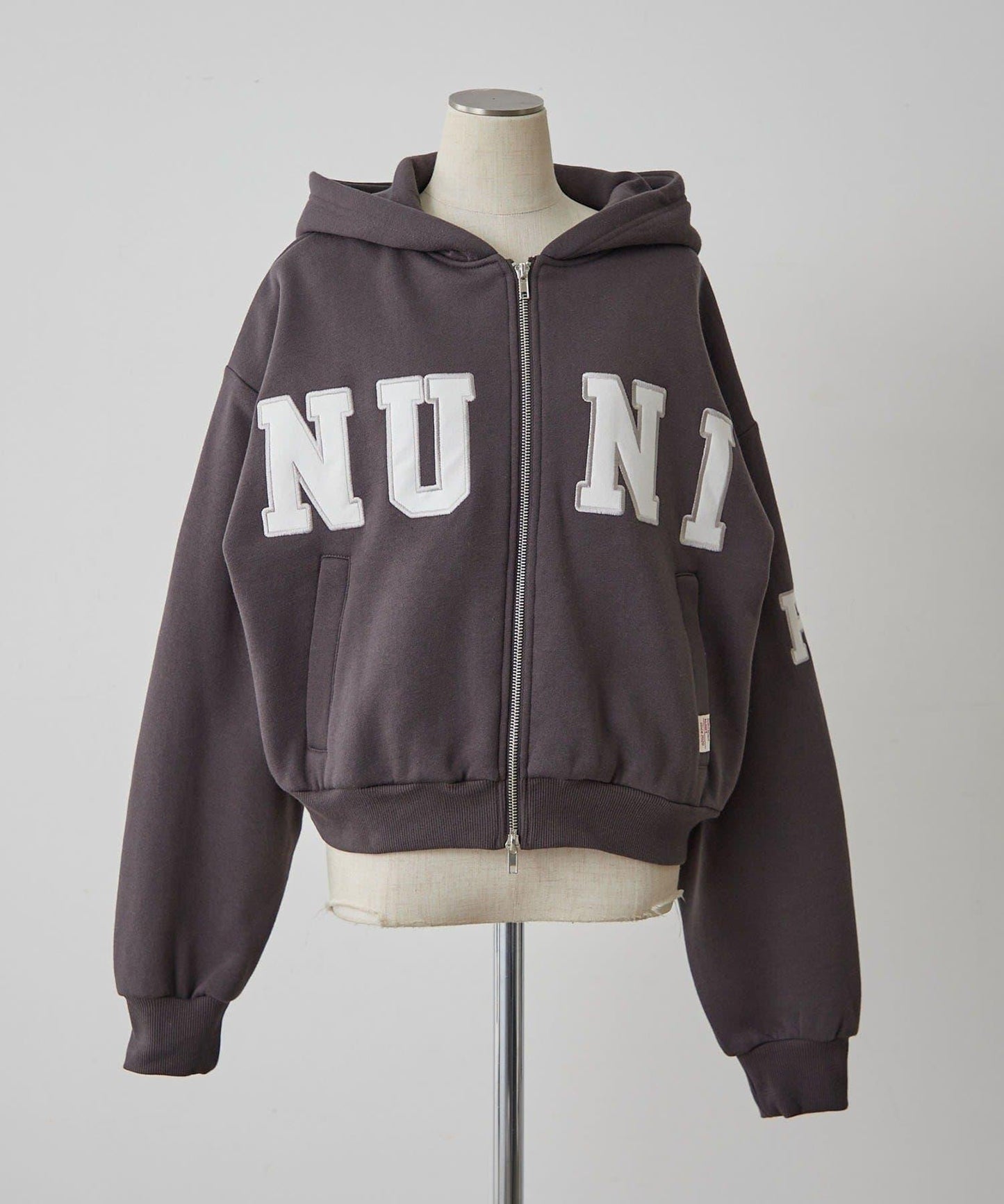 【NUNIFE】【可選兩種長度！】加絨印花連帽衛衣