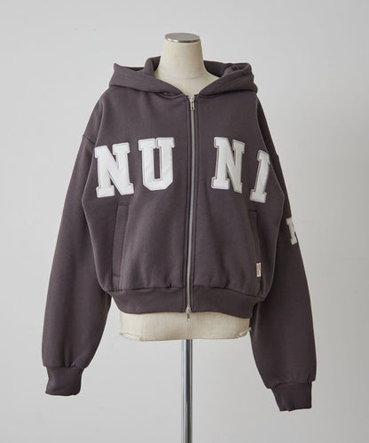 【NUNIFE】【可選兩種長度！】加絨印花連帽衛衣