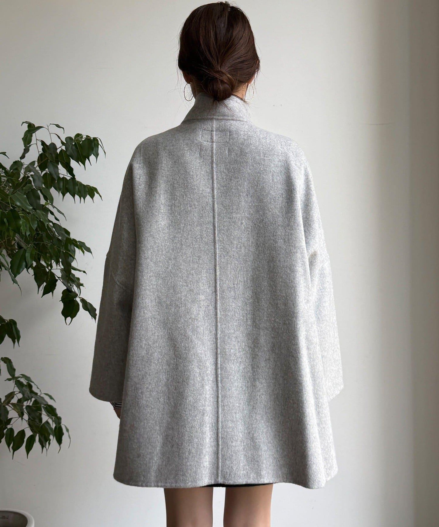 羊毛輕薄雙面立領大衣