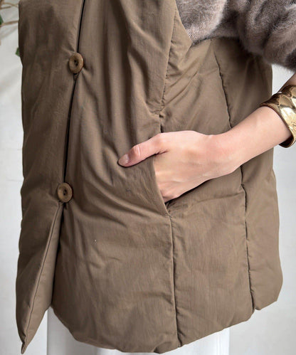 圍巾式仿毛羽絨馬甲